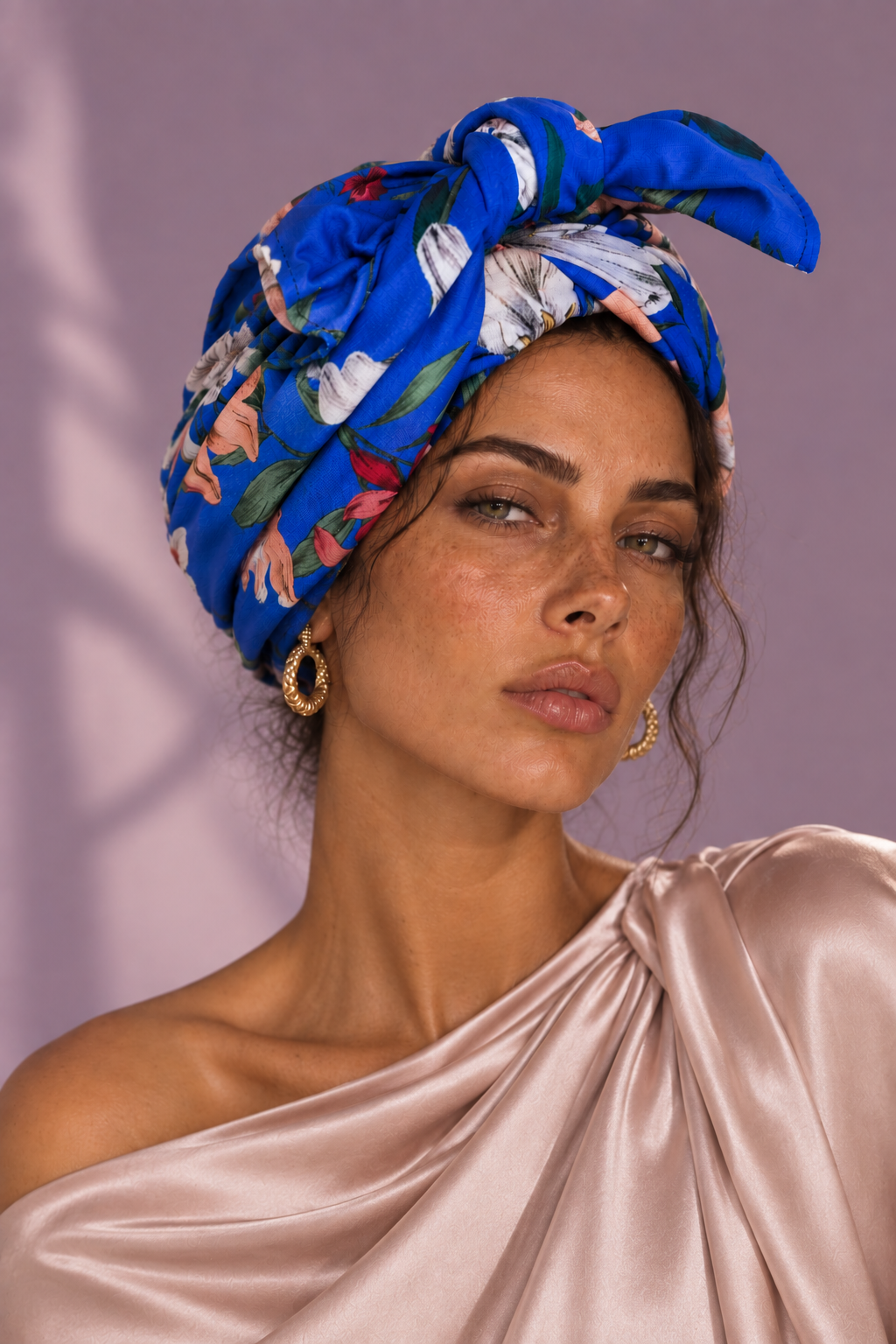 AZURA | Cobalt Floral Multiway Pre-Tied Turban
