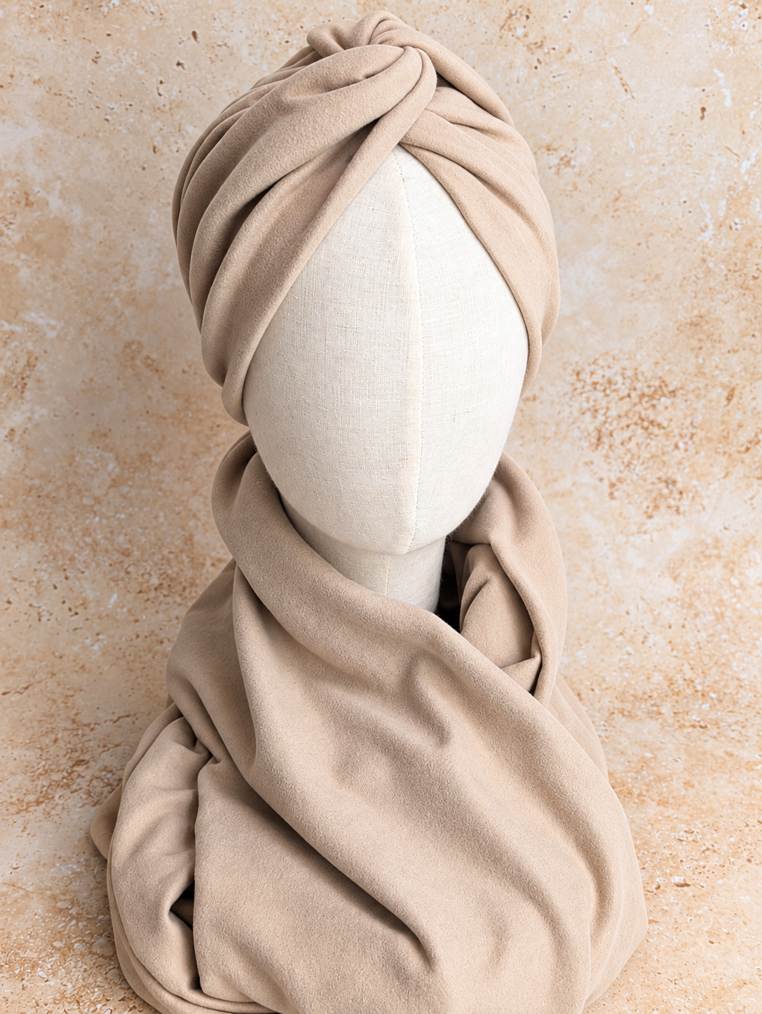 ALBA | Soft Cream Viscose Fleece Turban & Snood