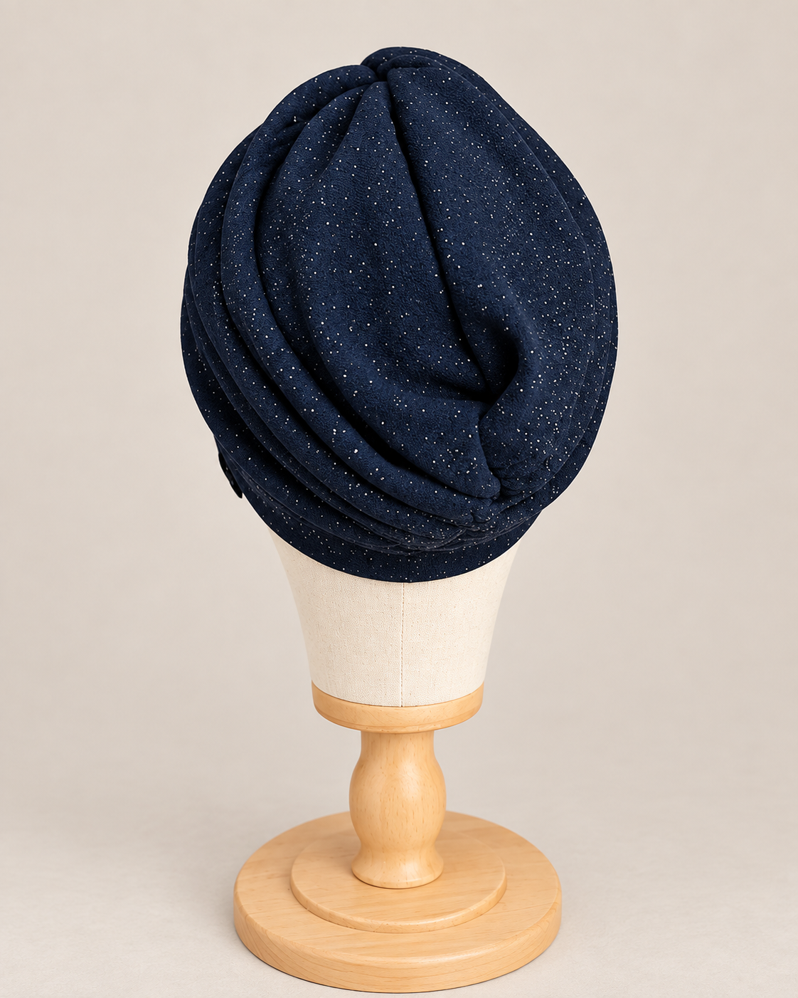 LARA | Navy Sparkle Pre-Tied Turban