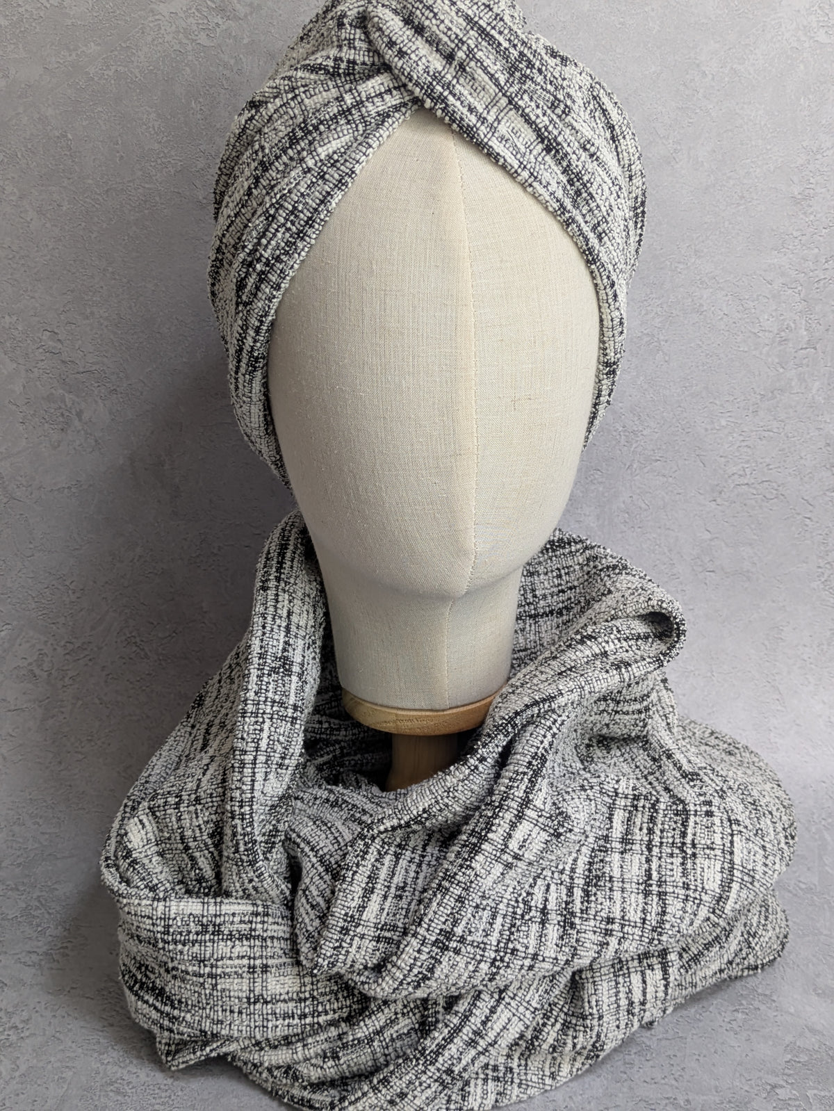 NOA — Textured Bouclé Pre-Tied Turban