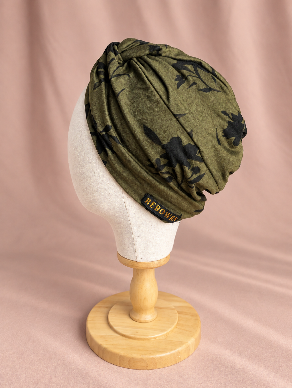 OLIVIA | Olive Botanical Pre-Tied Turban