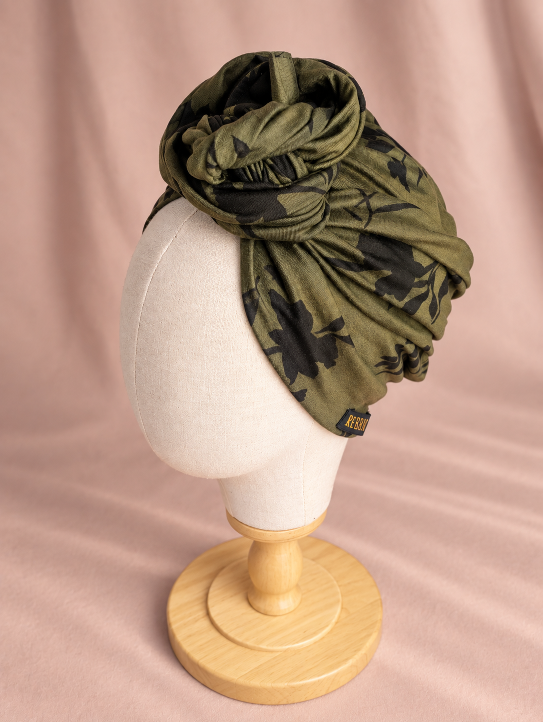 OLIVIA | Olive Botanical Pre-Tied Turban