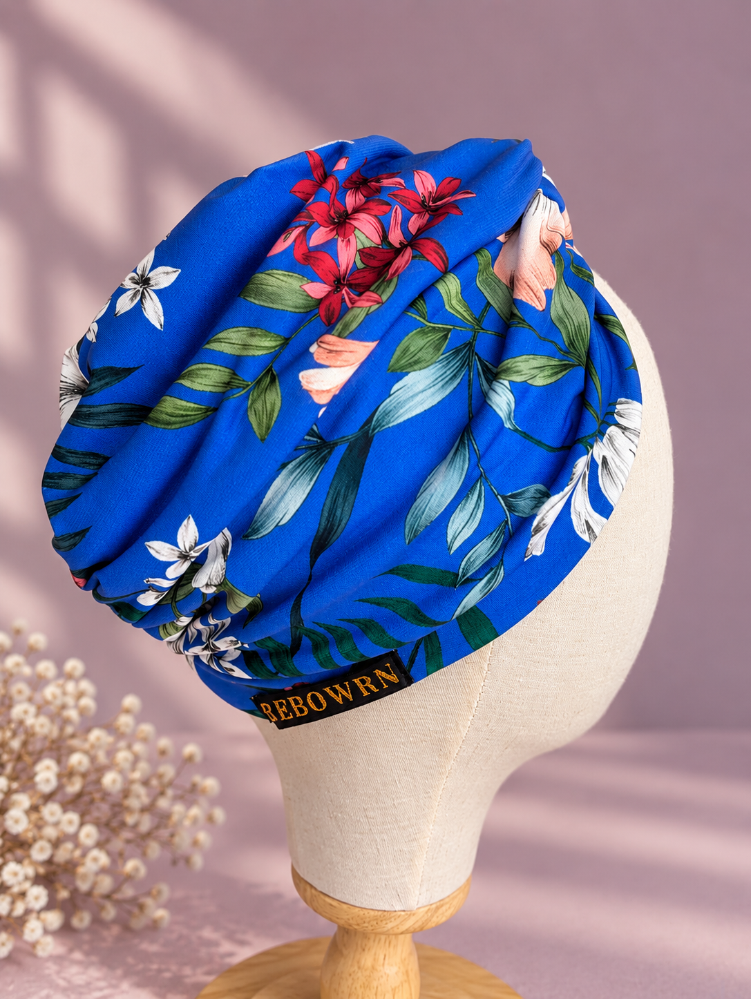 AZURA | Cobalt Floral Multiway Pre-Tied Turban