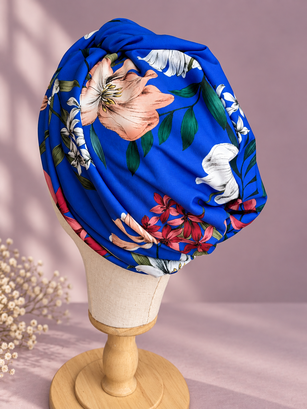AZURA | Cobalt Floral Multiway Pre-Tied Turban