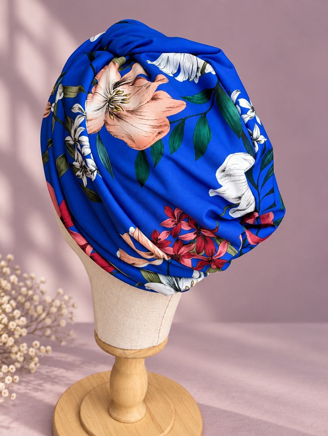 AZURA | Cobalt Floral Multiway Pre-Tied Turban